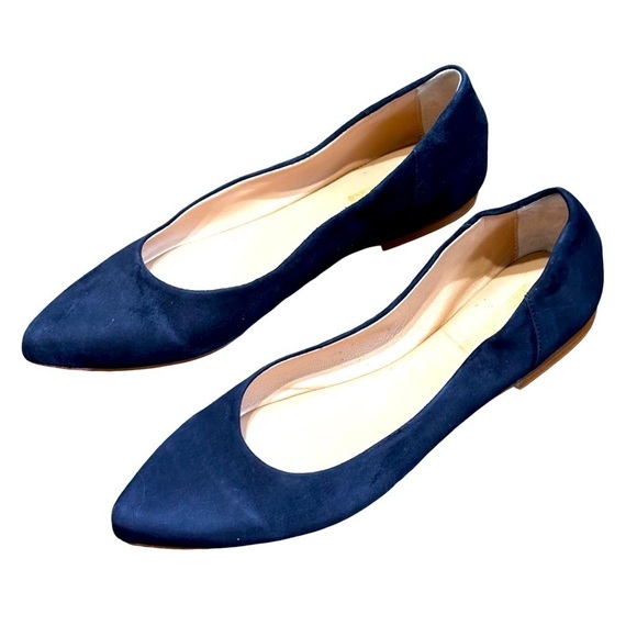 Coach and Four navy blue suede flats size 7 - Picture 1 of 9